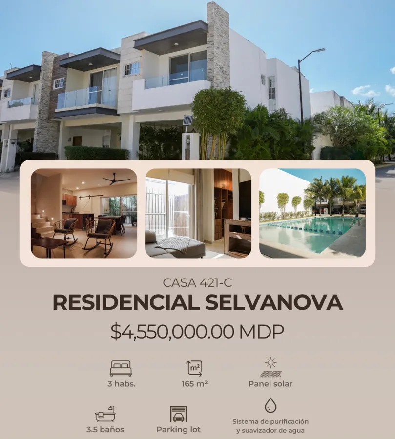 Move-In Ready 3 Bd Home with Solar Panels in Playa del Carmen – Great Investment Opportunity